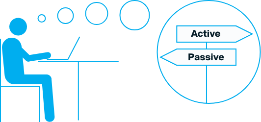 person thinking about an active or passive investment strategy
