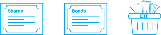 Shares, bonds and ETFs