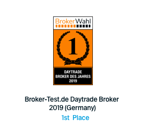 Awarded best daytrade broker 2019 by Brokerwahl