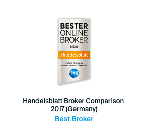 Award for best online broker 2017 by Handelsblatt