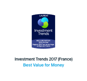 Awarded best value for money ratio 2017 by Investment Trends