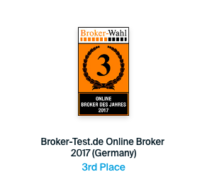 Awarded third place for best online broker 2017 by Brokerwahl