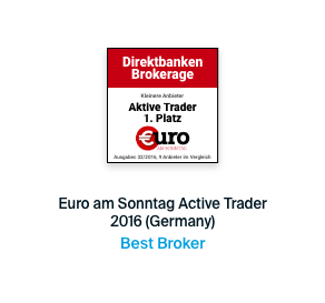 Awarded number one for active traders 2016 by Euro am Sonntag