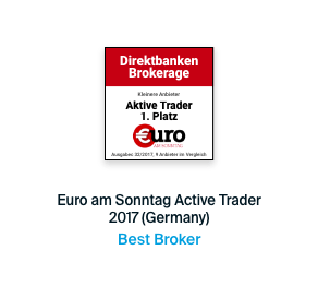 Awarded number one for active traders 2017 by Euro am Sonntag
