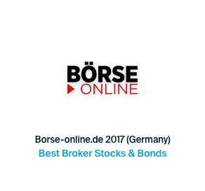 Awarded best broker for stocks and bonds 2017 by Boerse Online