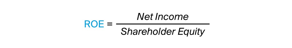 ROE = Net Income / Shareholder Equity